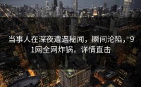 当事人在深夜遭遇秘闻，瞬间沦陷，91网全网炸锅，详情直击