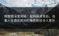 微密圈深度揭秘：猛料风波背后，当事人在酒店房间的角色疯狂令人意外