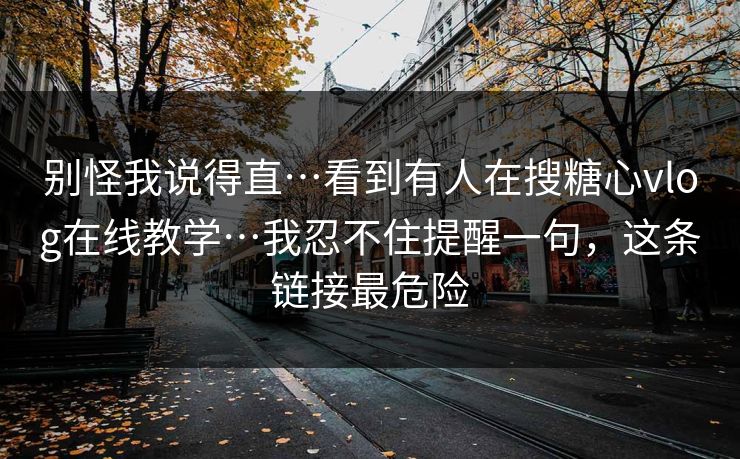 别怪我说得直…看到有人在搜糖心vlog在线教学…我忍不住提醒一句，这条链接最危险